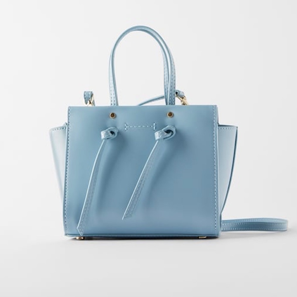 Like New! Zara Knotted Mini City Bag in Light Blue